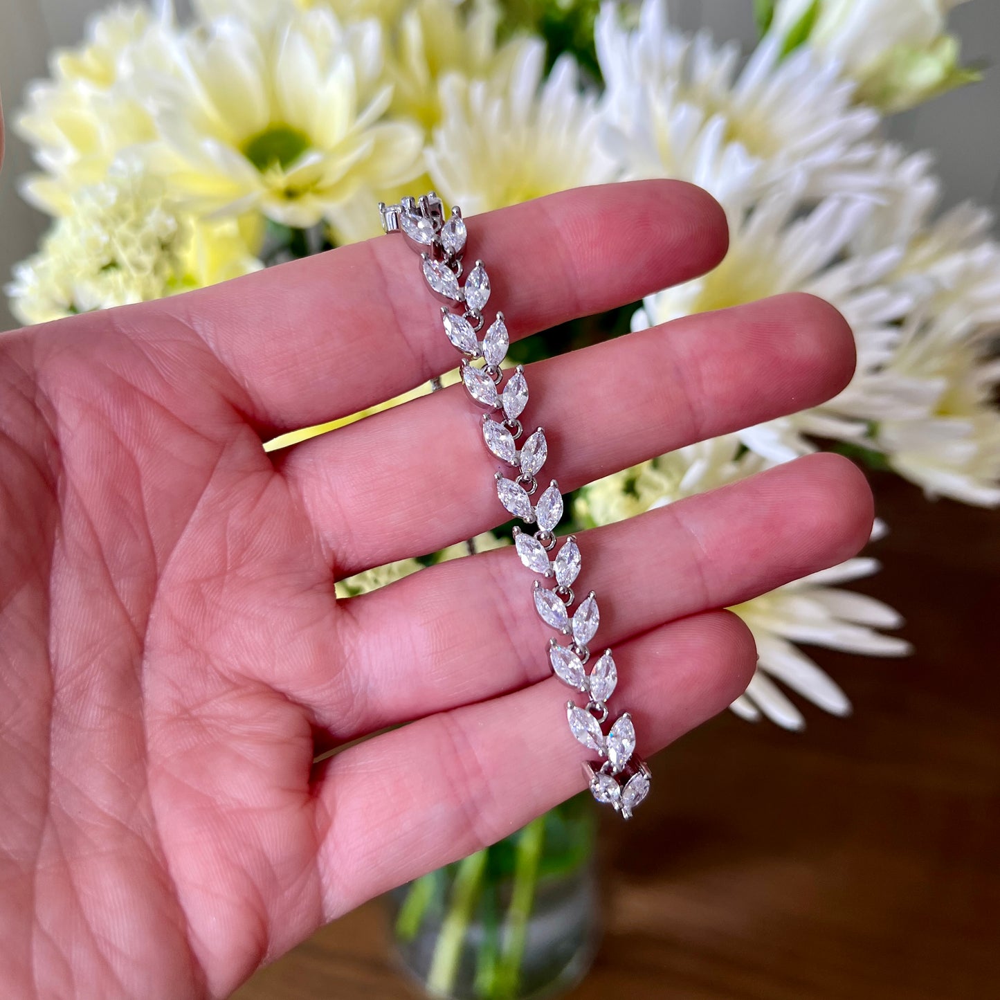 Waterfall Tennis Drawstring Bracelet |Silver